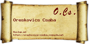 Oreskovics Csaba névjegykártya